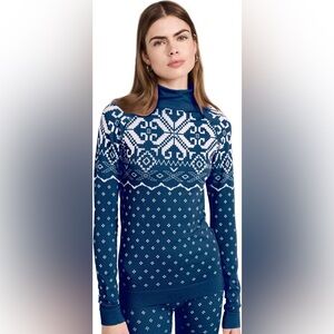 Sweaty Betty Women's Modal Fairisle Base Layer Blue Long Sleeve Top